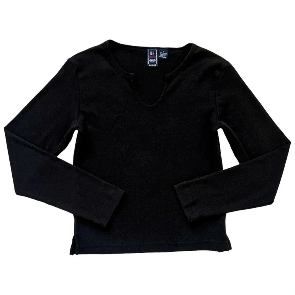 Y2K Derek Heart Black Long Sleeve T Shirt